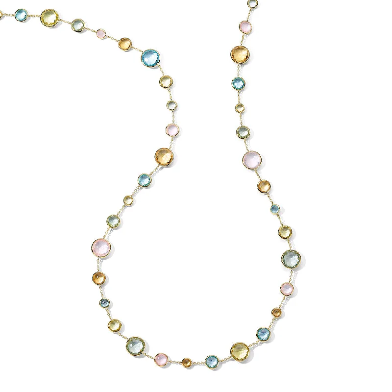 Fashionable necklaces and pendants with birthstones for a personalized gift idea-IPPOLITA Lollipop 18K Yellow Gold Lollitini Long Necklace in Sorbet