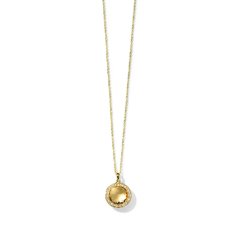 Simple necklaces and pendants with tiny charms for a delicate and casual vibe-IPPOLITA Lollipop 18K Yellow Gold Mini Diamond Pendant Necklace in Honey Citrine