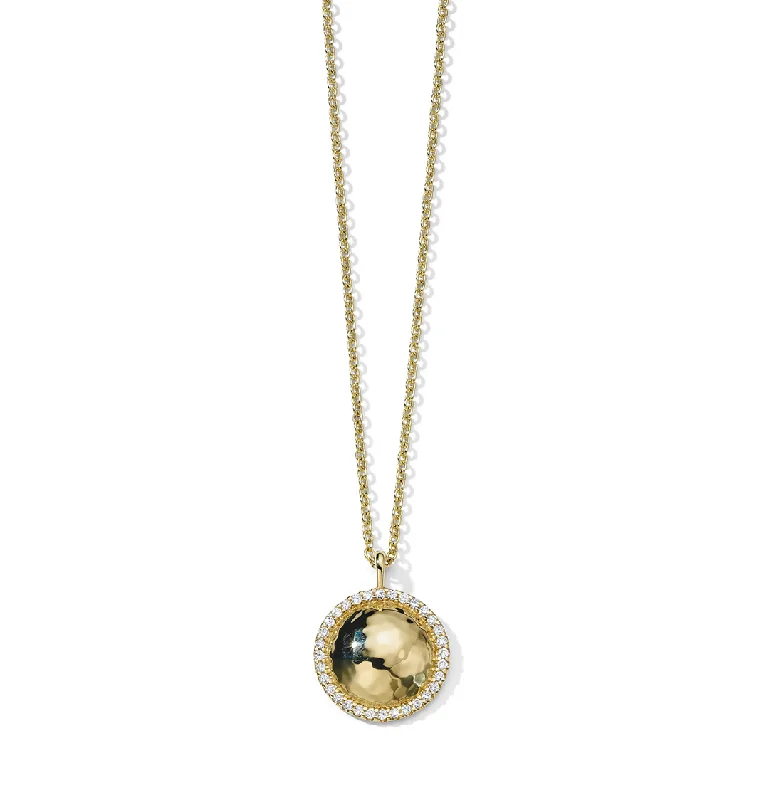 Beautiful necklaces and pendants with natural stones for an earthy, organic vibe-IPPOLITA Stardust 18K Yellow Gold Small Goddess Dome Necklace with Diamonds