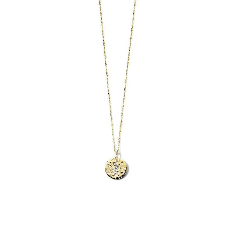 Best necklaces and pendants with vintage coin pendants for a unique accessory-IPPOLITA Stardust Round Crinkle Pendant Necklace with Diamonds, 15mm