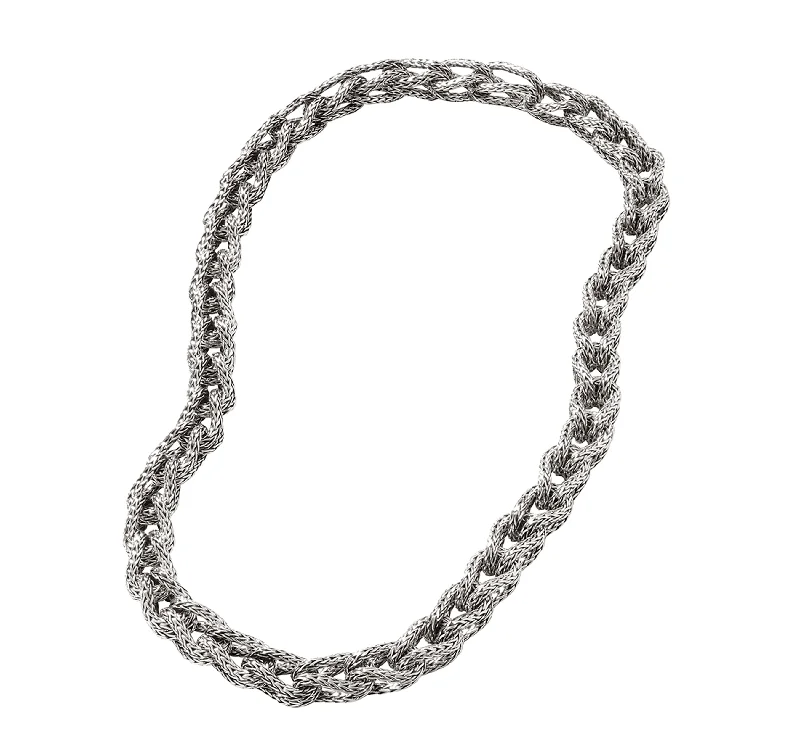 Necklaces and pendants with clear quartz for a pure and radiant look-John Hardy Silver Chain Link Necklace