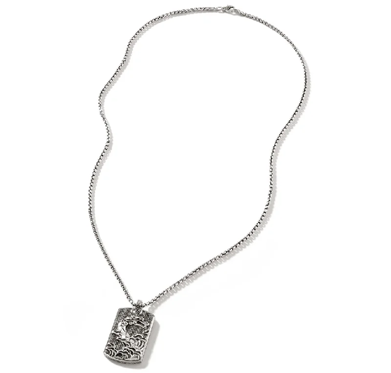 Best necklaces and pendants with butterfly wings for a delicate, graceful style-John Hardy Naga Dog Tag Pendant Necklace