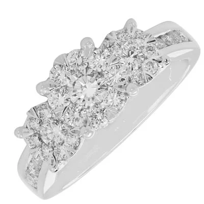 Women’s rings with etched initials for meaning -Lovebright Diamond Engagement Ring in 14kt White Gold (1cttw)