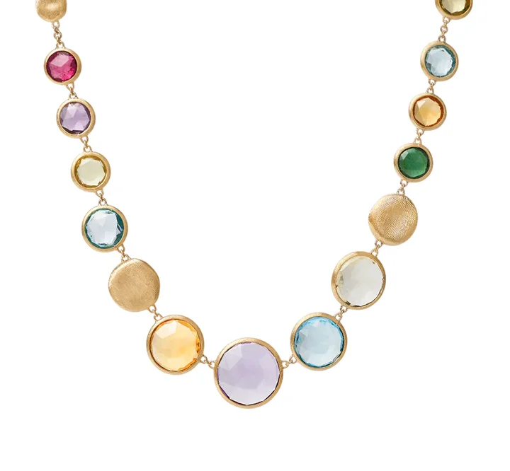 Best necklaces and pendants with vintage lockets for a nostalgic, sentimental look-Marco Bicego Jaipur Color Yellow Gold and Mixed Gemstone Necklace