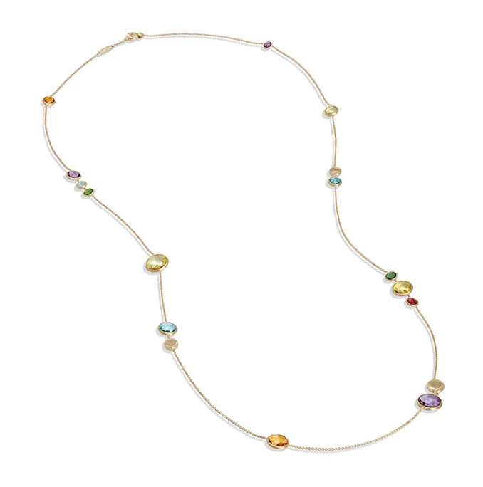 Necklaces and pendants with pearls for a classic and sophisticated touch-Marco Bicego Jaipur Color Yellow Gold Mixed Gemstone Necklace, 36"