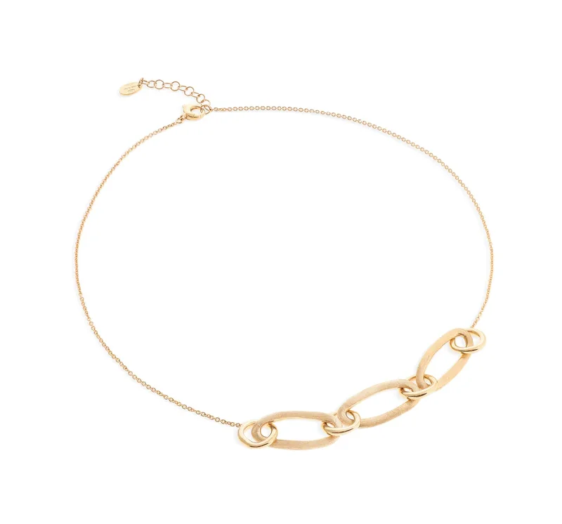 Necklaces and pendants with zodiac constellation designs for an astrological touch-Marco Bicego Jaipur Link Yellow Gold Mixed Link Half Collar Necklace