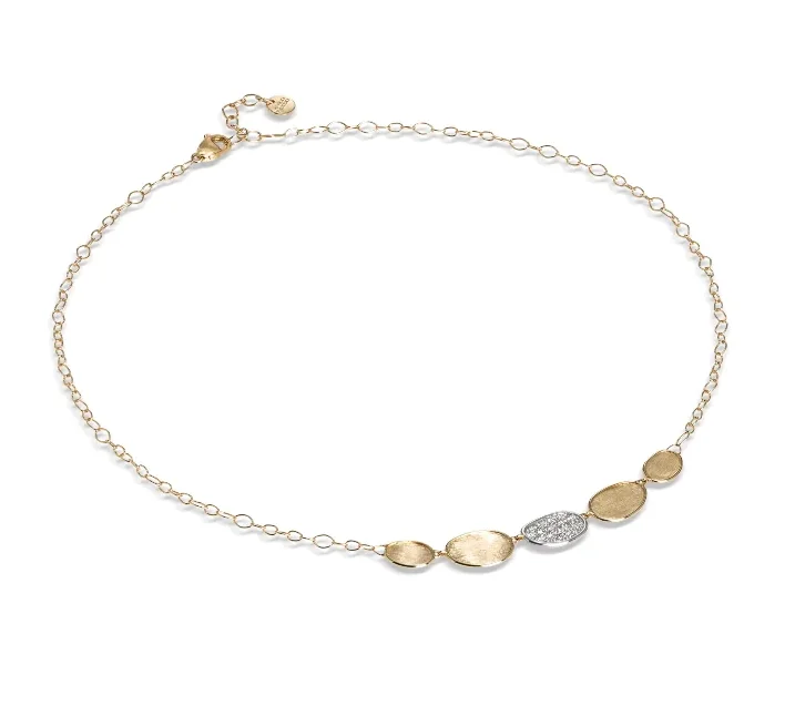 Best necklaces and pendants with sterling silver for an affordable yet stylish choice-Marco Bicego Lunaria Yellow Gold Petite Half Collar Necklace with Diamonds