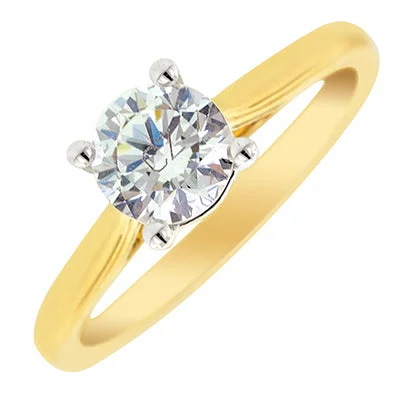 Women’s rings with pearl clusters for elegance -Martin Flyer Solitaire Engagement Ring Setting in 14kt Yellow Gold