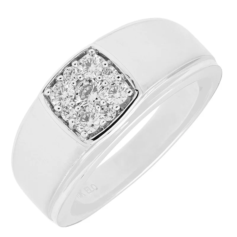 Women’s rose gold rings with moonstone glow -Mens Diamond Ring in 10kt White Gold (1/2ct tw)