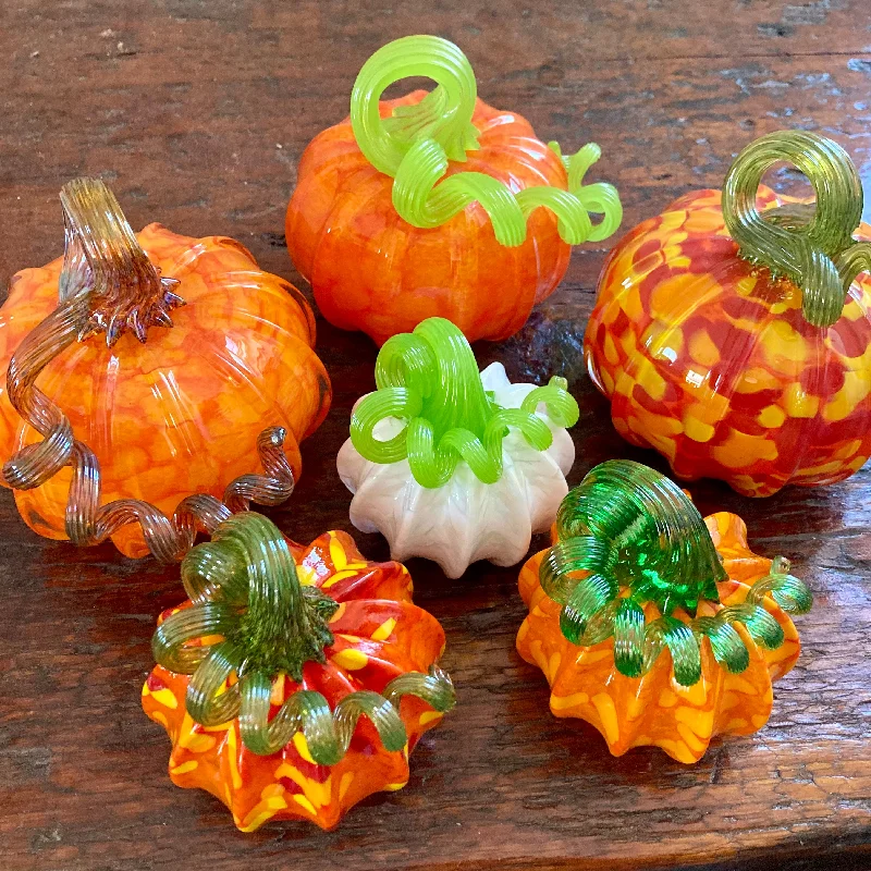 Best necklaces and pendants with matching rings for a coordinated jewelry set-Blown Glass Pumpkins