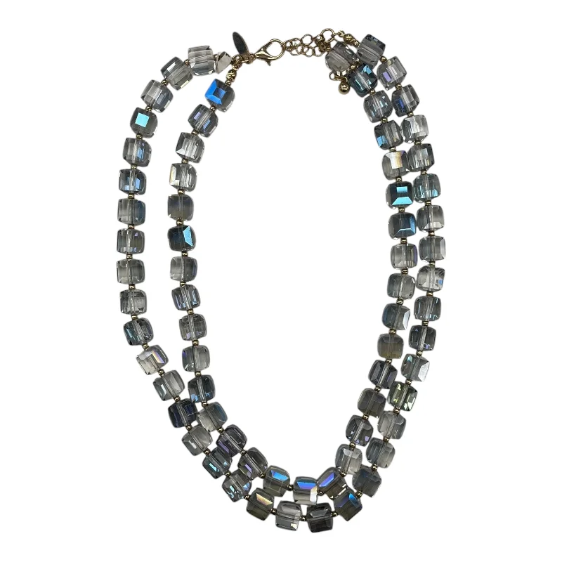 Beautiful necklaces and pendants with diamond halo settings for extra brilliance-Necklace Layered By Cmf In Blue & Silver