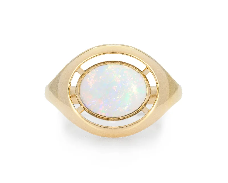 Women’s rings with faceted fluorite for hues -Opal Virgil Ring