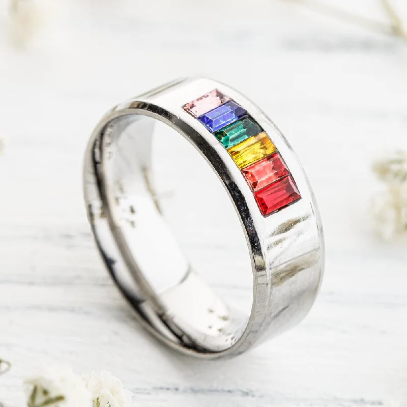 Women’s rings with butterfly motifs for whimsy -Rainbow Chakra Ring