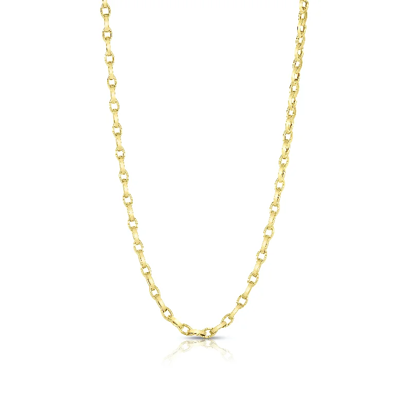 Necklaces and pendants with sun and moon motifs for a celestial-inspired design-Roberto Coin 18K Yellow Gold High Polish Almond Link Chain, 18"