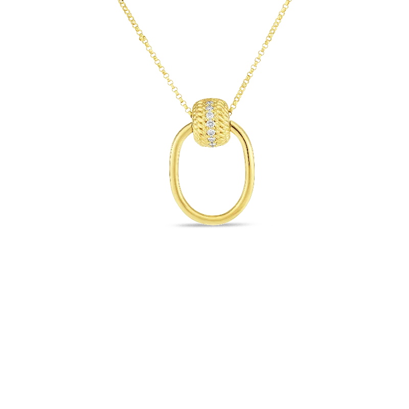 Necklaces and pendants with personalized charms for a custom piece of jewelry-Roberto Coin Opera Yellow Gold Diamond Pendant Necklace