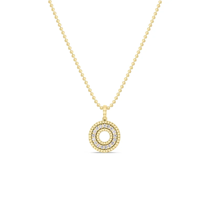 Personalized necklaces and pendants with initials for a customized and meaningful gift-Roberto Coin Yellow Gold Siena Diamond Circle Necklace