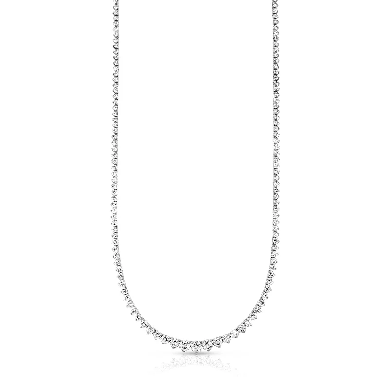 Best necklaces and pendants with cubic zirconia for a budget-friendly dazzling effect-Sabel Collection White Gold Round Diamond Gradient Eternity Necklace