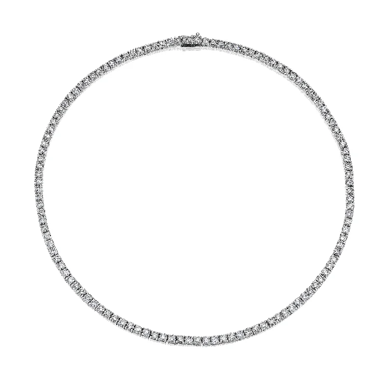 Best necklaces and pendants with personalized coordinates for a special keepsake-Sabel Collection White Gold Round Diamond Tennis Necklace