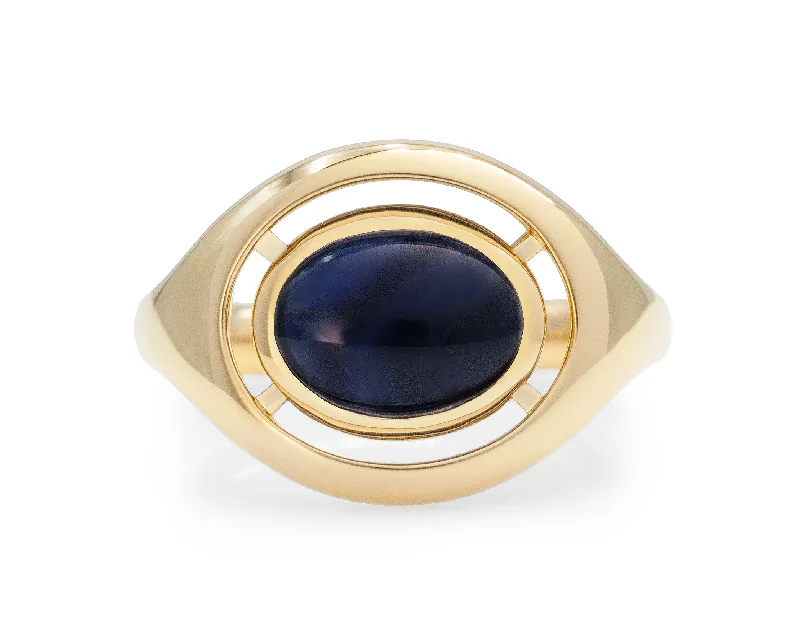 Women’s rings with rainbow moonstone for play -Sapphire Virgil Ring