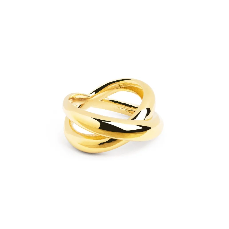 Women’s rings with jade stones for serenity -Single Cross Gold Ring