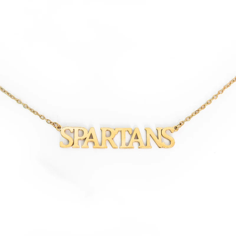 Necklaces and pendants with ocean-inspired designs for a refreshing, beachy feel-Spartans Nameplate Necklace