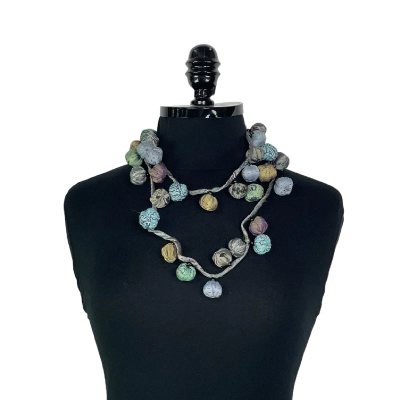 Beautiful necklaces and pendants with gemstone teardrops for an elegant effect-VINTAGE SILK TWIGG LONG NECKLACE