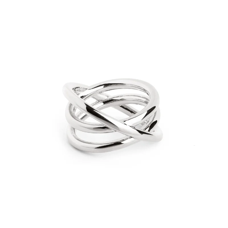 Women’s rings with twisted bands for style -Trinity Ring