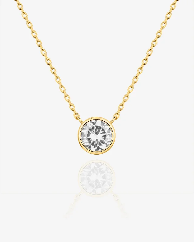 Necklaces and pendants with angel wing motifs for a spiritual, meaningful design-Vermeil Bezel Necklace