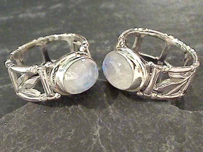 Women’s stretch rings for adjustable comfort fit -Size 6.25 Moonstone, Sterling Silver Ring