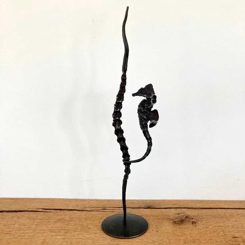 Personalized necklaces and pendants with initials for a customized and meaningful gift-Wrought Iron Seahorse