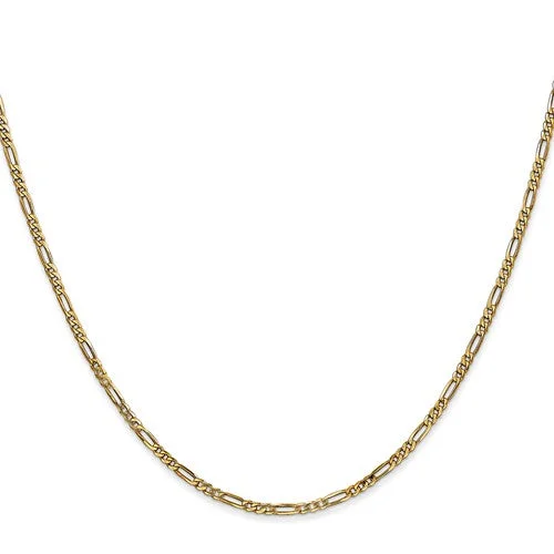 Trendy necklaces and pendants with statement pieces for a bold fashion statement-14K Gold Solid Figaro Chain 18" 1.8MM