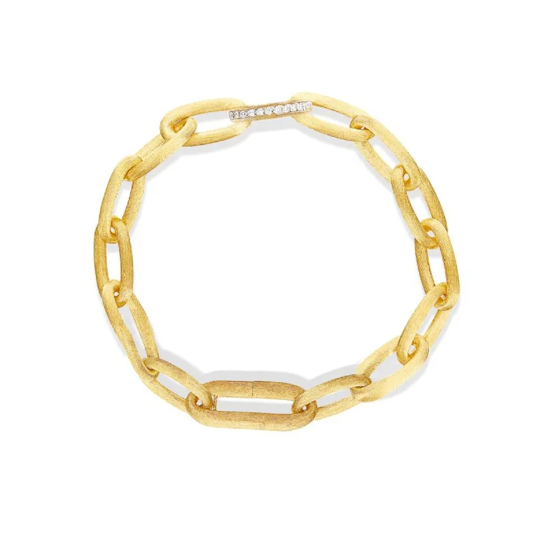 Best bangle bracelets with infinity symbols for a design full of meaning and charm-NANIS LIBERA 18K YELLOW GOLD LINK CABLE DIAMOND BRACELET - 8 INCH