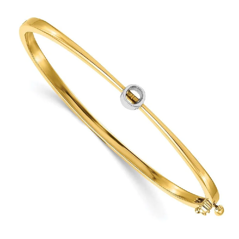 Bangle bracelets with gold and silver mixed metals for a stylish and versatile accessory-14k Two-tone Bangle Bracelet Mounting