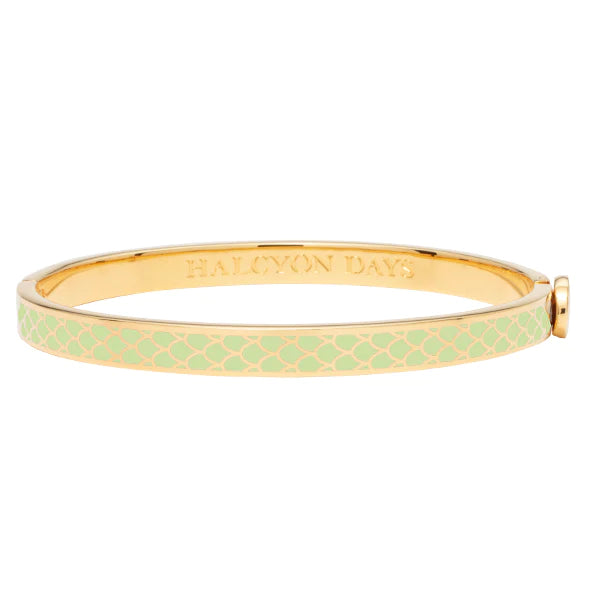 Best bangle bracelets with intricate filigree work for an artisanal, vintage vibe-HALCYON DAYS 18K YELLOW GOLD PLATED 6MM SALAMANDER MEADOW ENAMELED BANGLE BRACELET