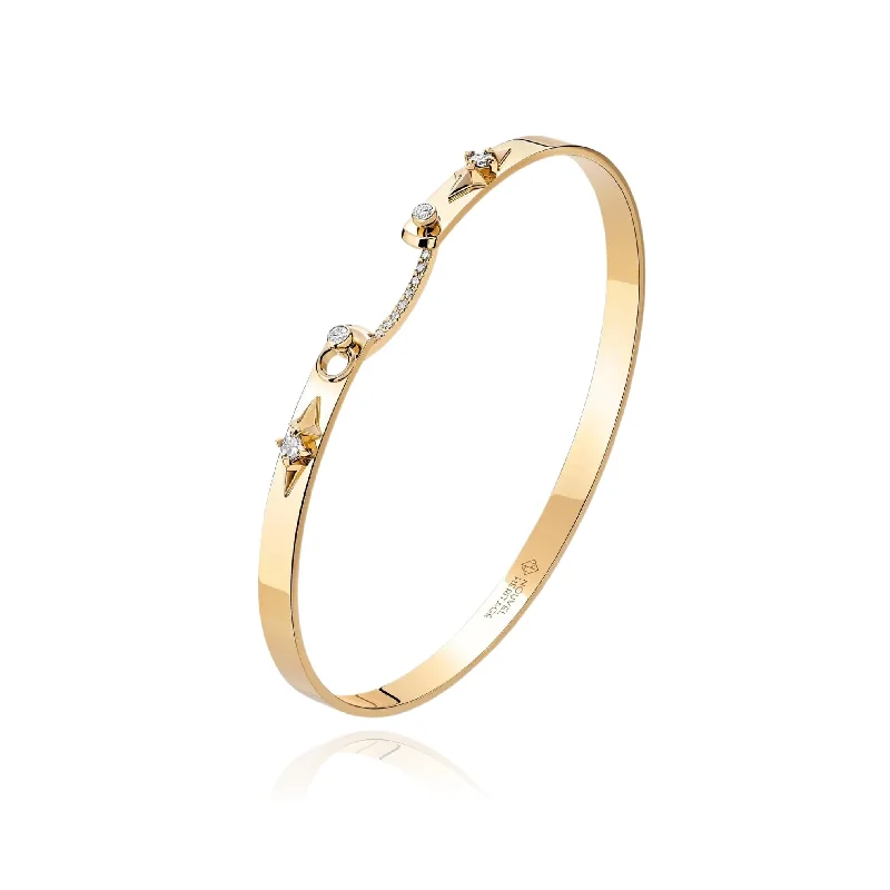 Best bangle bracelets with sapphire stones for an elegant and rich pop of color-NOUVEL HERITAGE 18K YELLOW GOLD 'REVERIE' MOOD BANGLE BRACELET - 0.23CTW