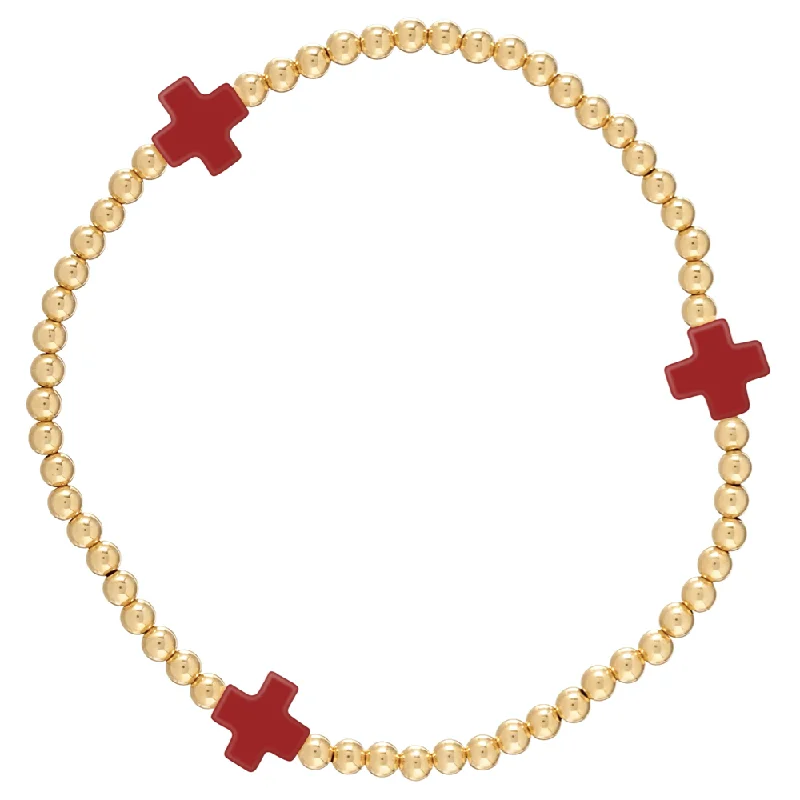 Best bangle bracelets with twisted rope designs for a textured, nautical-inspired look-3mm Cross Bracelet Red