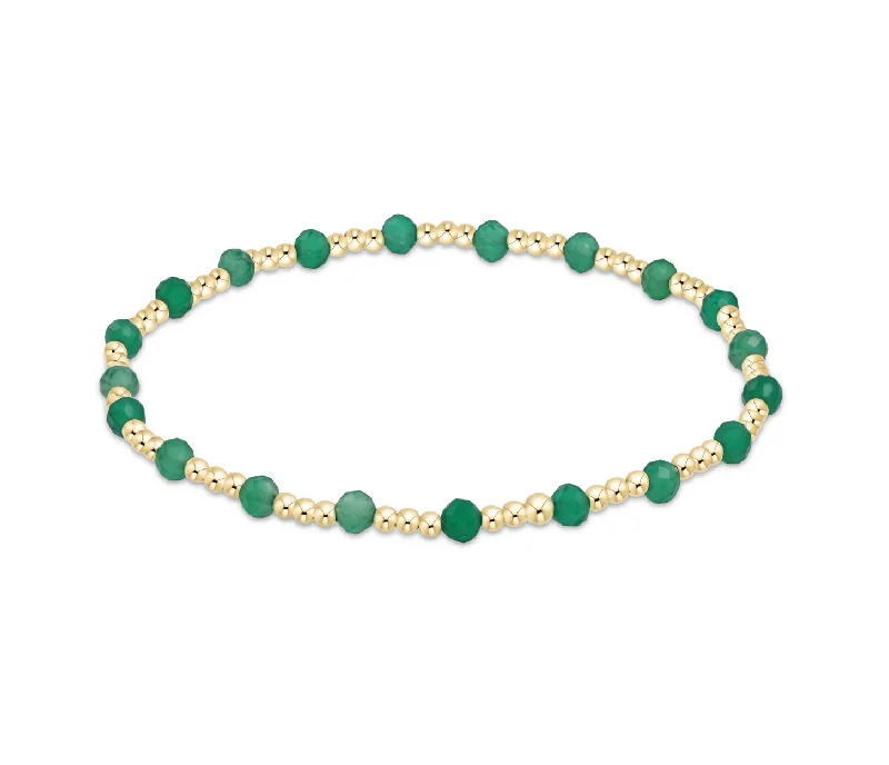 Best bangle bracelets with gold-filled material for an affordable luxury option-3mm Sincerity Bracelet in Green Onyx