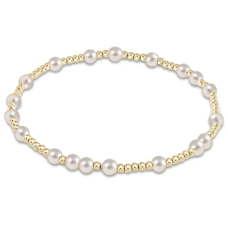 Oversized bangle bracelets with unique textures for a statement-making accessory-4mm Hope Unwritten Bracelet in Pearl