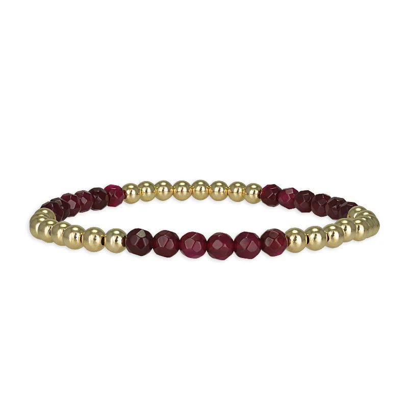 Stainless steel bangle bracelets with polished finishes for a sleek and durable design-4mm Ruby Bracelet