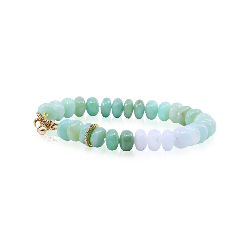 Wide metal bangle bracelets with engraved patterns for a luxurious and intricate look-EXCLUSIVELY BY NINA 8-INCH GRADUATED GREEN PERUVIAN OPAL BRACELET