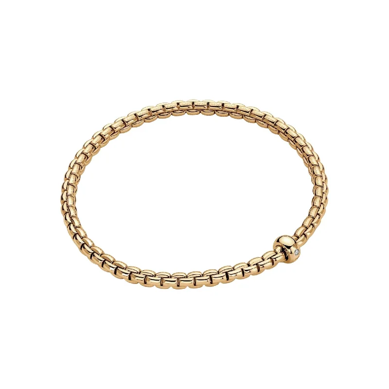 Best bangle bracelets with gold-plated finishes for an affordable luxury option-FOPE 18K YELLOW GOLD EKA COLLECTION FLEX'IT BRACELET - SZ MED