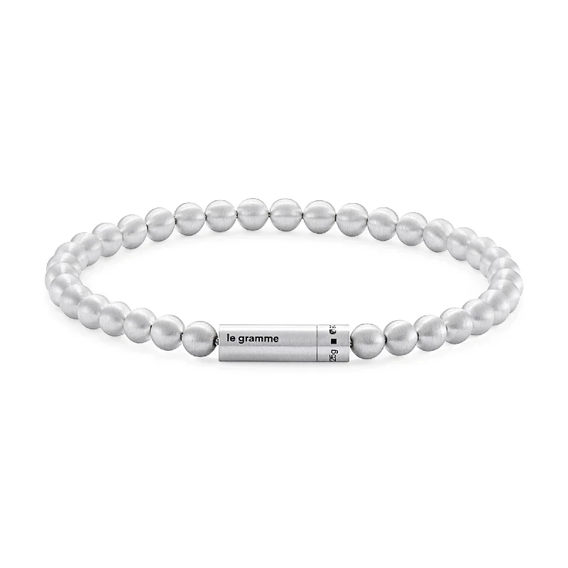 Bold bangle bracelets with textured finishes for a dynamic and modern style-LE GRAMME 25G STERLING SILVER SATIN BEAD BRACELET