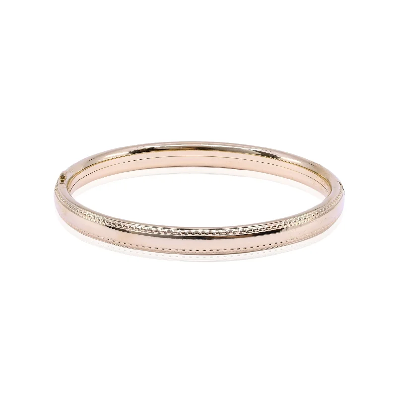 Stacked bangle bracelets with alternating textures for a dynamic, trendy look-CHILDREN'S YELLOW GOLD FILLED BANGLE BRACELET