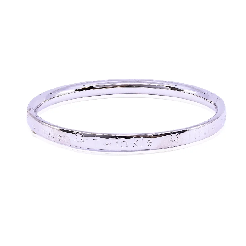 Best silver bangle bracelets with intricate detailing for a timeless and sophisticated style-CHILDREN'S STERLING SILVER 'TWINKLE TWINKLE LITTLE STAR' BANGLE BRACELET