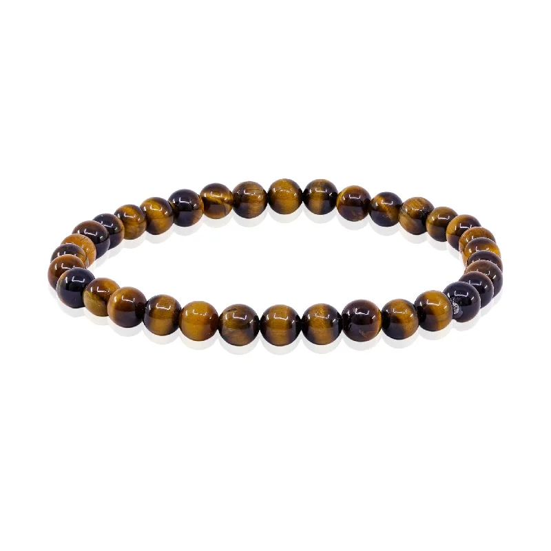 Best bangle bracelets with minimalist geometric designs for a contemporary, edgy look-EXCLUSIVELY NINA MEN'S TIGERS EYE STRETCH BRACELET