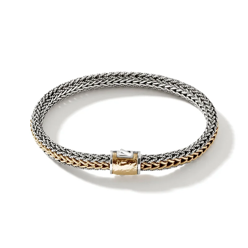 Best bangle bracelets with pastel-colored stones for a soft and delicate appearance-JOHN HARDY LARGE STERLING SILVER AND 18K YELLOW GOLD ICON BRACELET