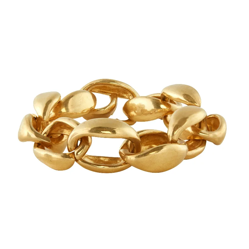 Best bangle bracelets with hand-crafted details for a unique and artisanal touch-Apnet Chain Brass Bracelet