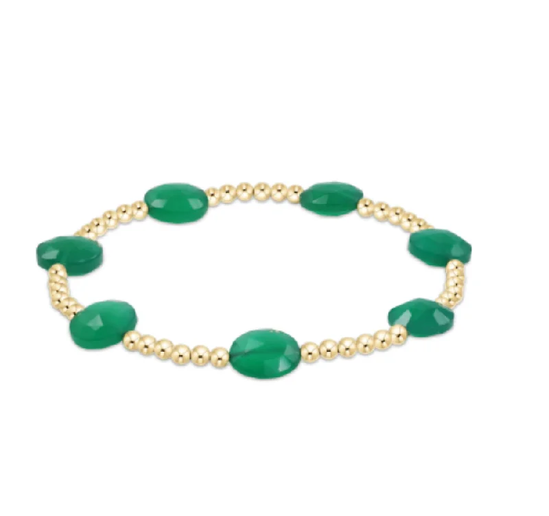 Best bangle bracelets with durable enamel finishes for long-lasting wear and vibrant colors-admire Gold 3mm Bead Bracelet - Green Onyx by enewton