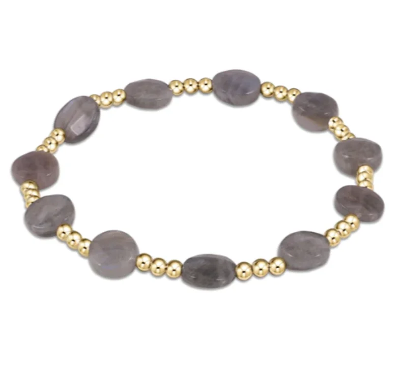 Stylish bangle bracelets with gemstone accents for a chic and modern look-admire gold 3mm bead bracelet - labradorite by enewton