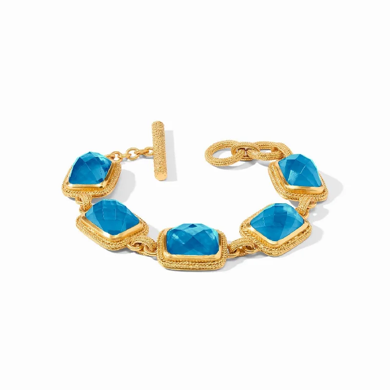 Chunky bangle bracelets with metallic finishes for a bold and statement-making look-Cheval Stone Bracelet in London Blue